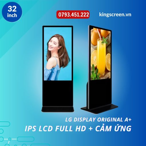 màn hình quảng cáo chân đứng cảm ứng 32 inch