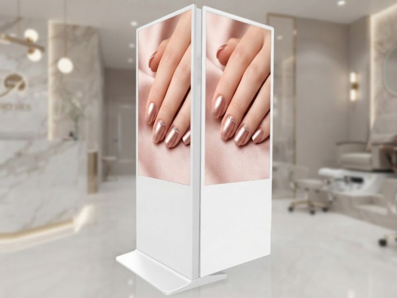 Giới thiệu màn hình quảng cáo chân đứng 2 mặt 43 inch