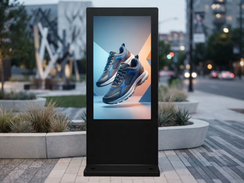 Giới thiệu màn hình quảng cáo chân đứng ngoài trời 75 inch