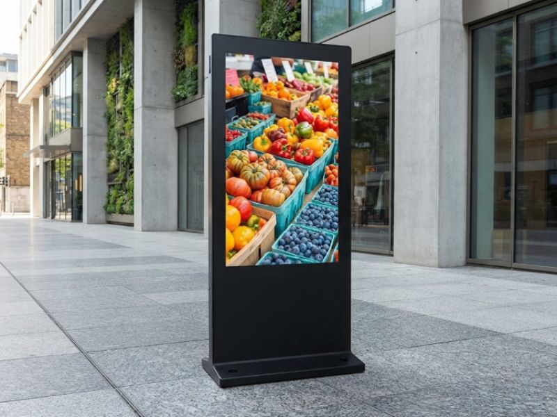 Vị trí lắp đặt màn hình quảng cáo chân đứng ngoài trời 65 inch