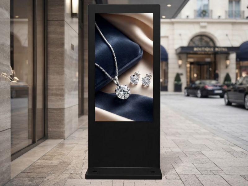 Vị trí lắp đặt màn hình quảng cáo chân đứng ngoài trời 75 inch