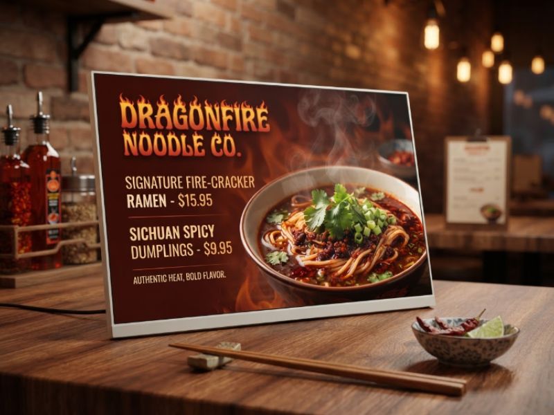 Vị trí lắp đặt màn hình quảng cáo để bàn 27 inch