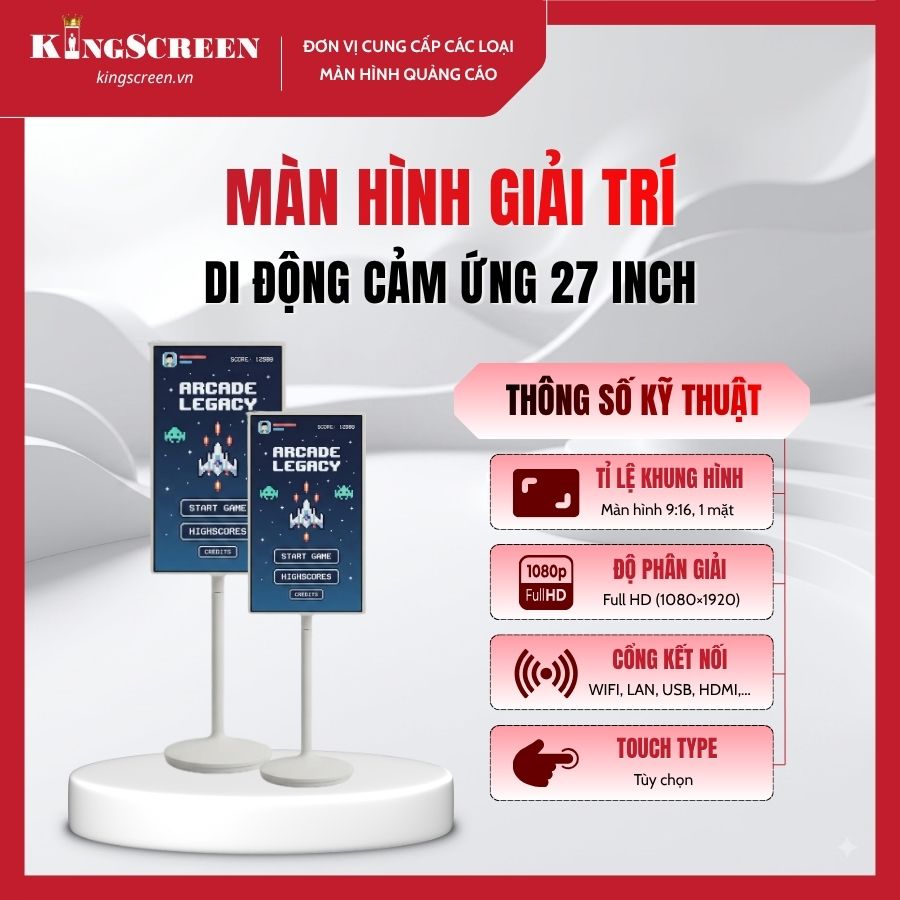Màn hình giải trí di động cảm ứng 27 inch