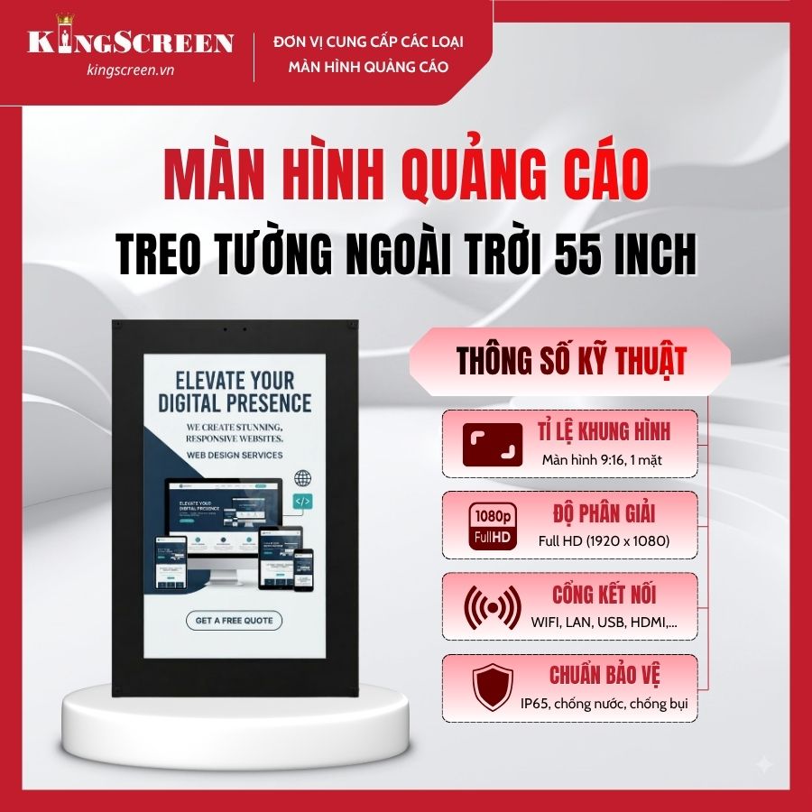Màn hình quảng cáo treo tường ngoài trời 55 inch