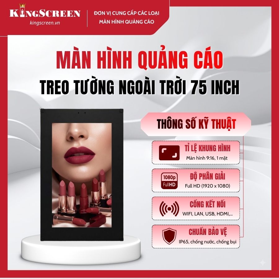 Màn hình quảng cáo treo tường ngoài trời 75 inch