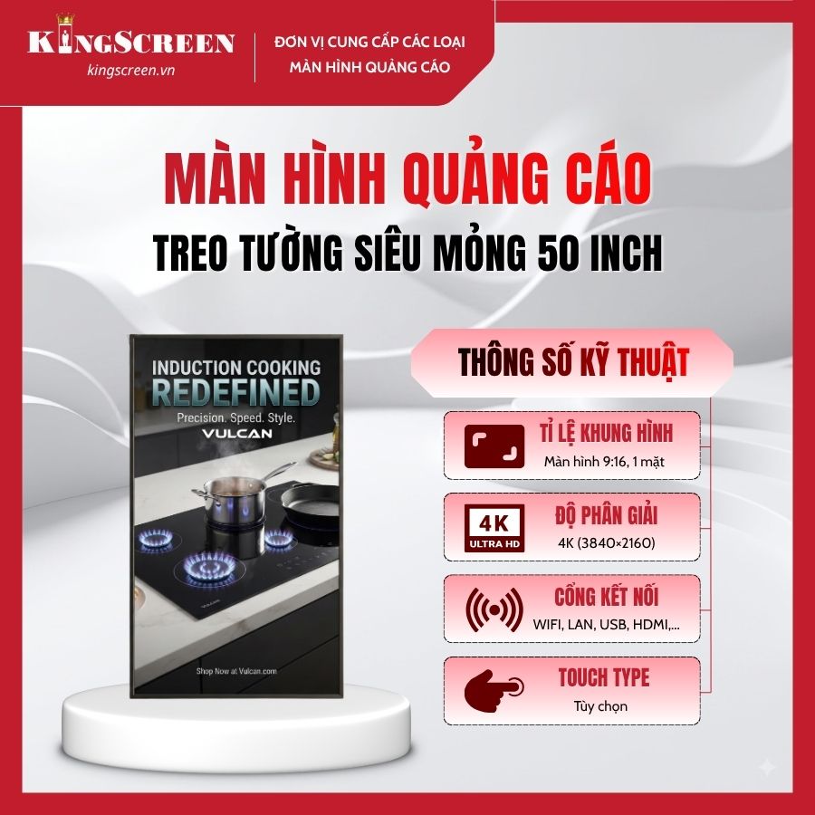 Màn hình quảng cáo treo tường siêu mỏng 50 inch