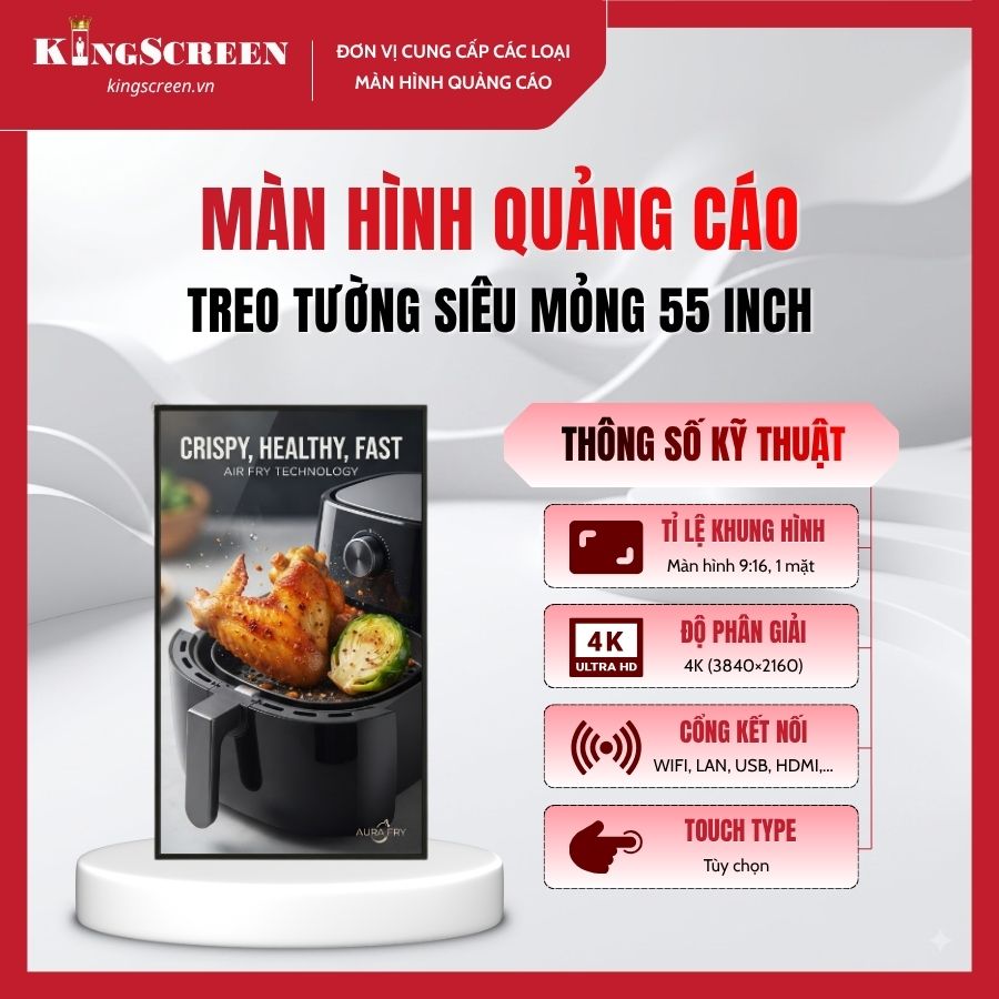 Màn hình quảng cáo treo tường siêu mỏng 55 inch